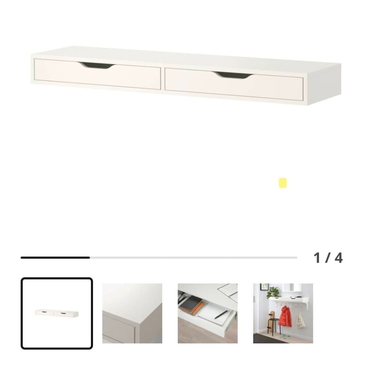 IKEA vegghengt skúffuhilla