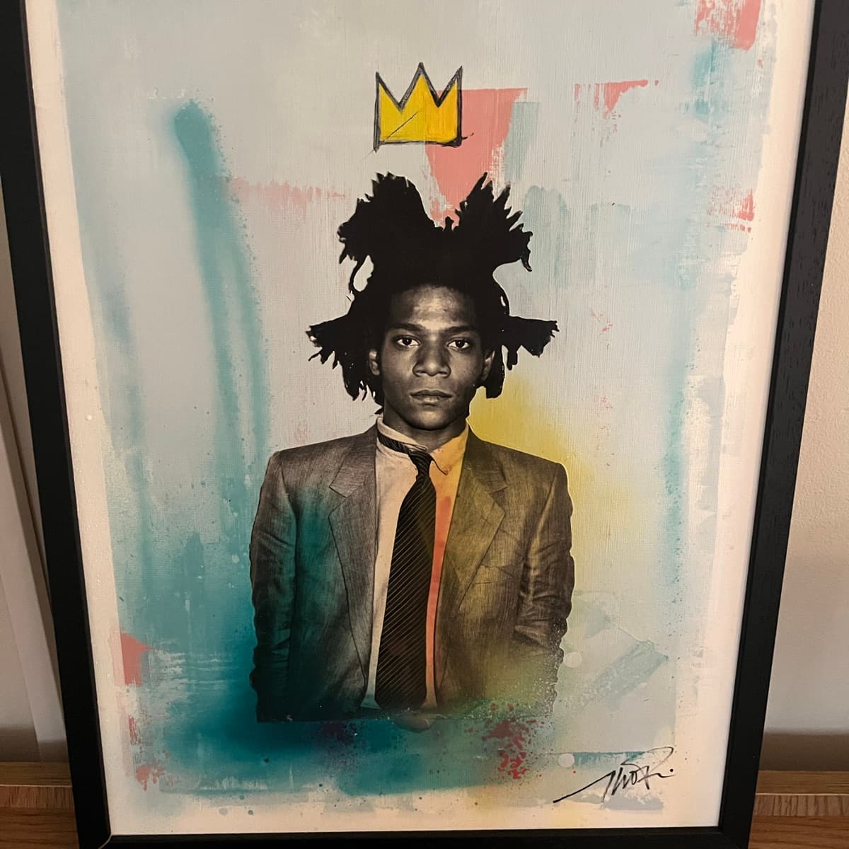 Basquiat listaverk í ramma