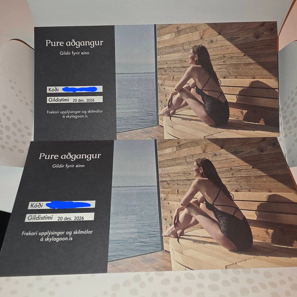 2x Sky Lagoon Pure aðgangur