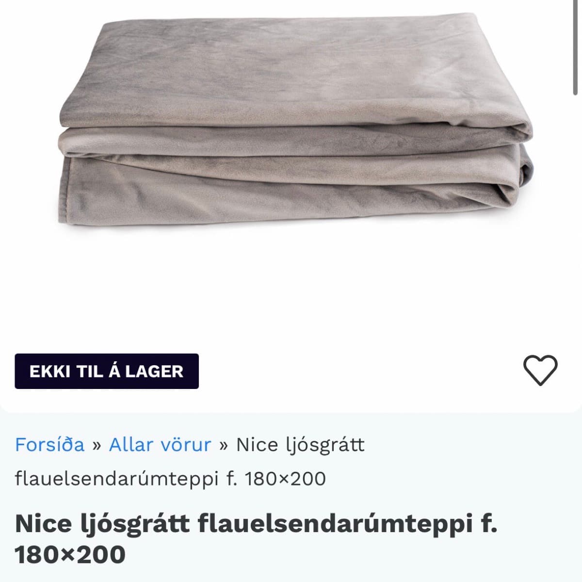 Nice flauelsrúmteppi