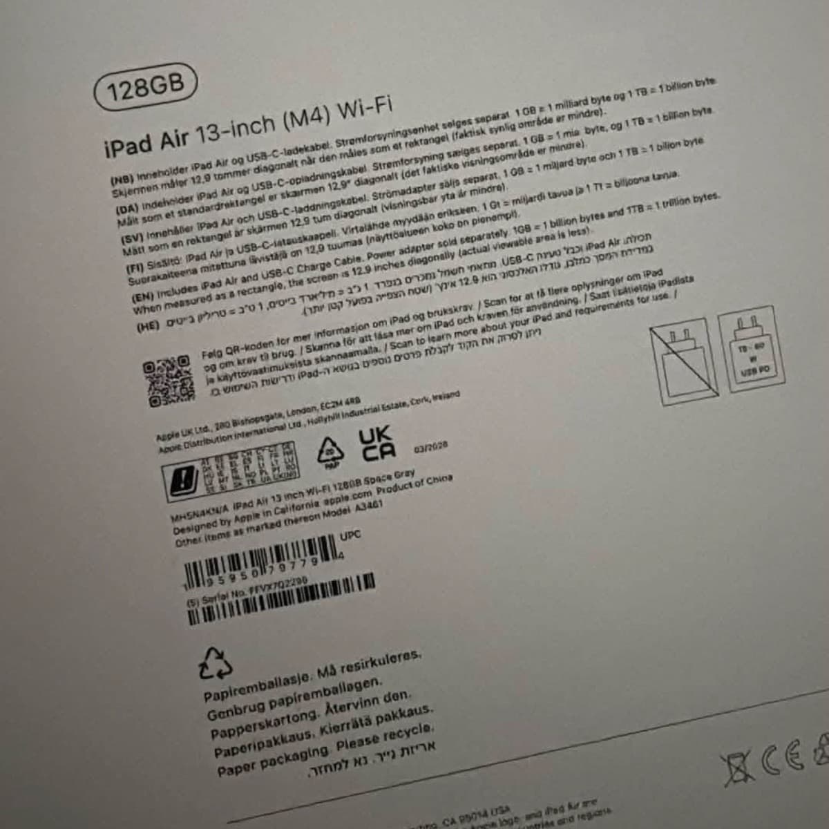 iPad Air 13-tommu (M4) Wi-Fi, 128GB