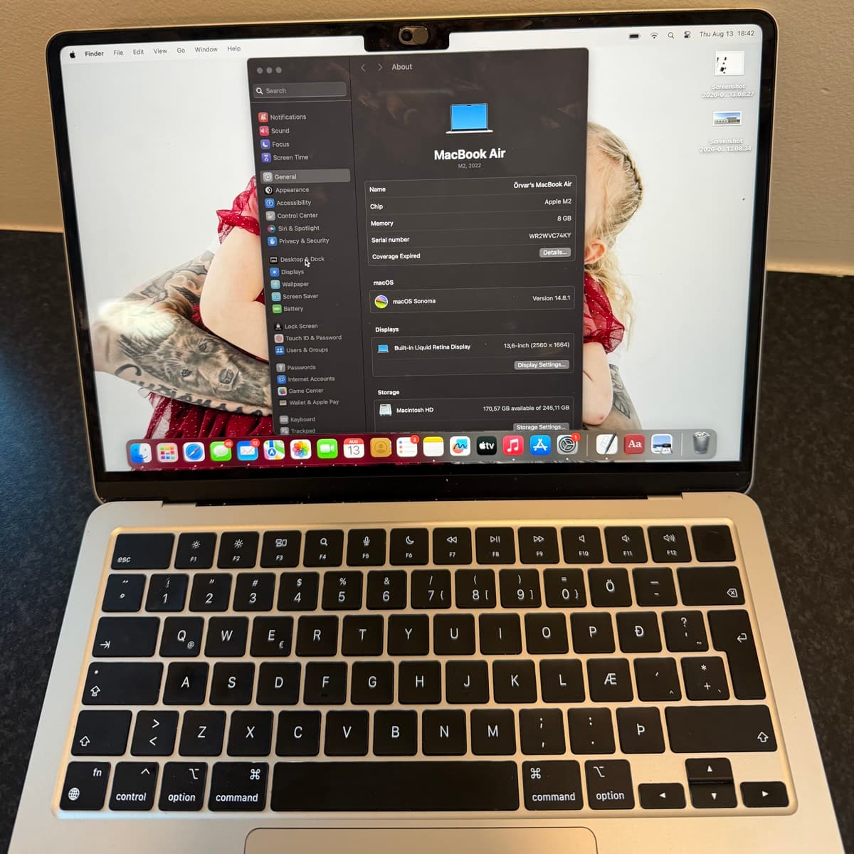 MacBook Air M2, 8GB, 2022
