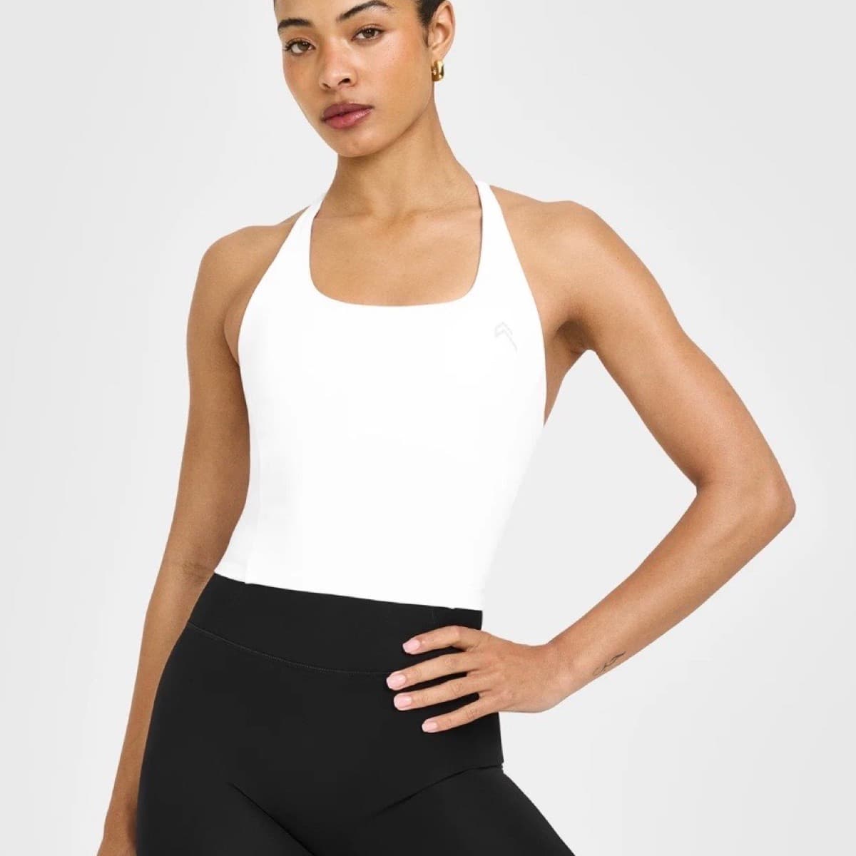 Oner active Timeless Square Neck Mid Vest - White