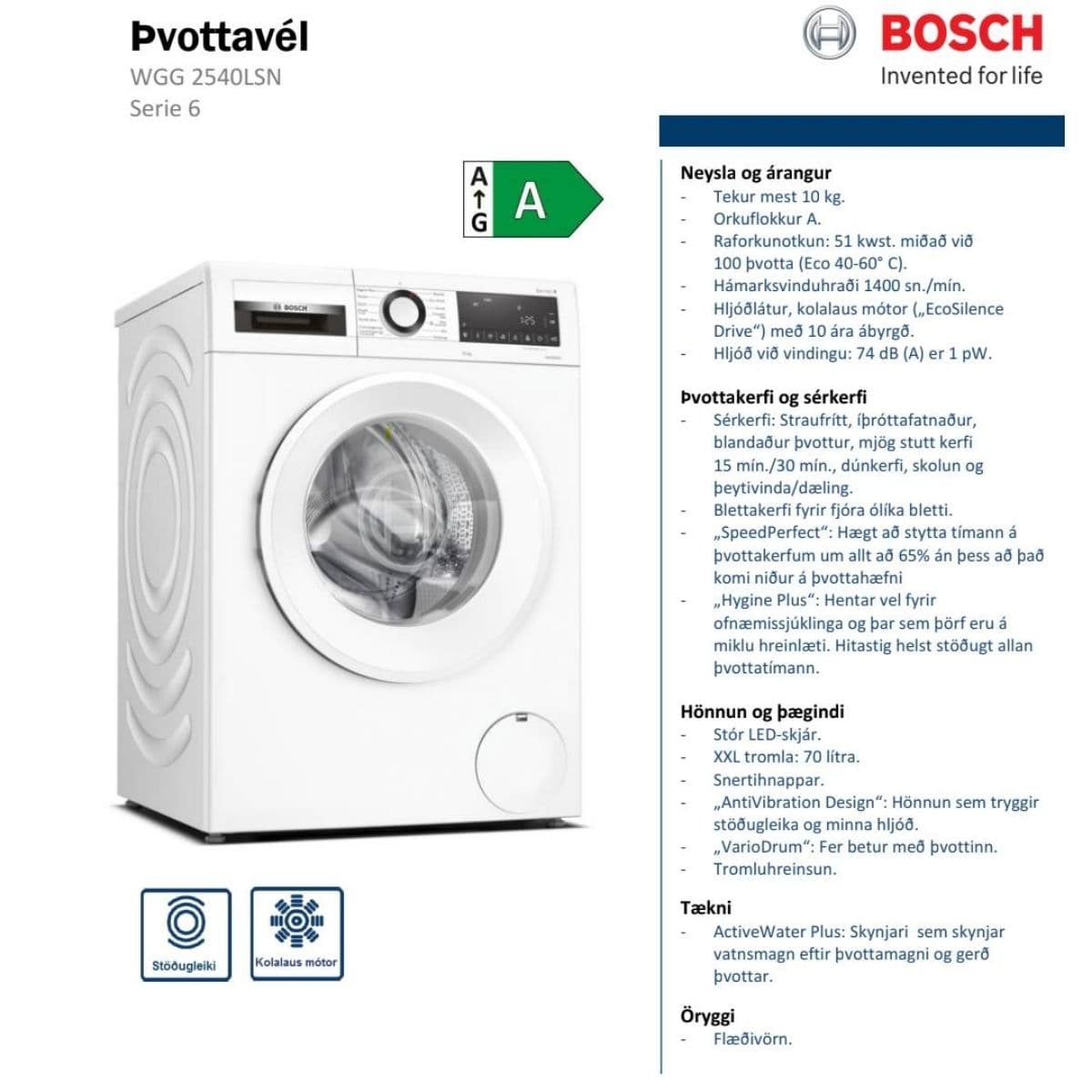 Bosch Serie 6 þvottavél