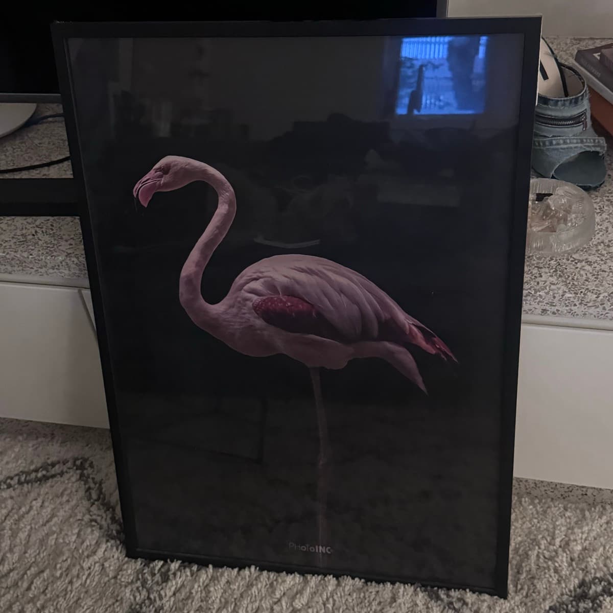Innrömmuð flamingómynd