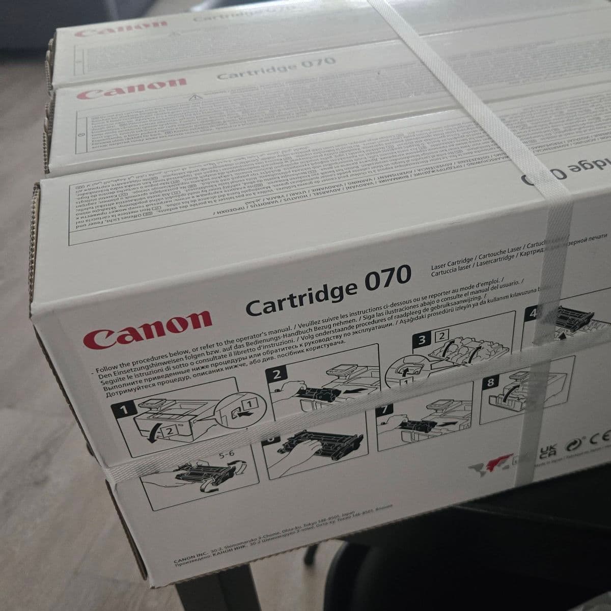 3 STK. ORIGINAL CANON 070 TONER – GLÆNÝ & ÓOPNUÐ