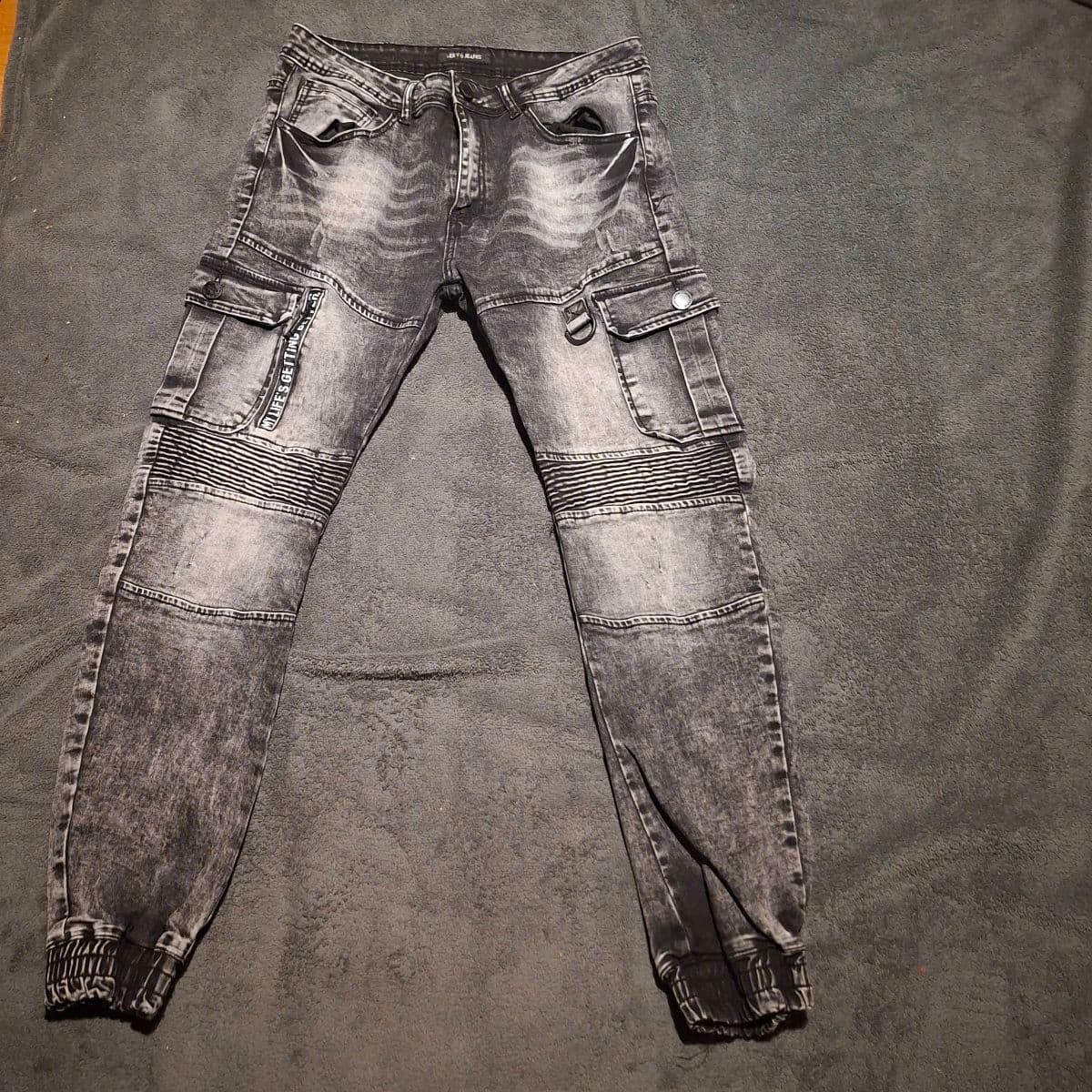 Leeyo cargo denim buxur