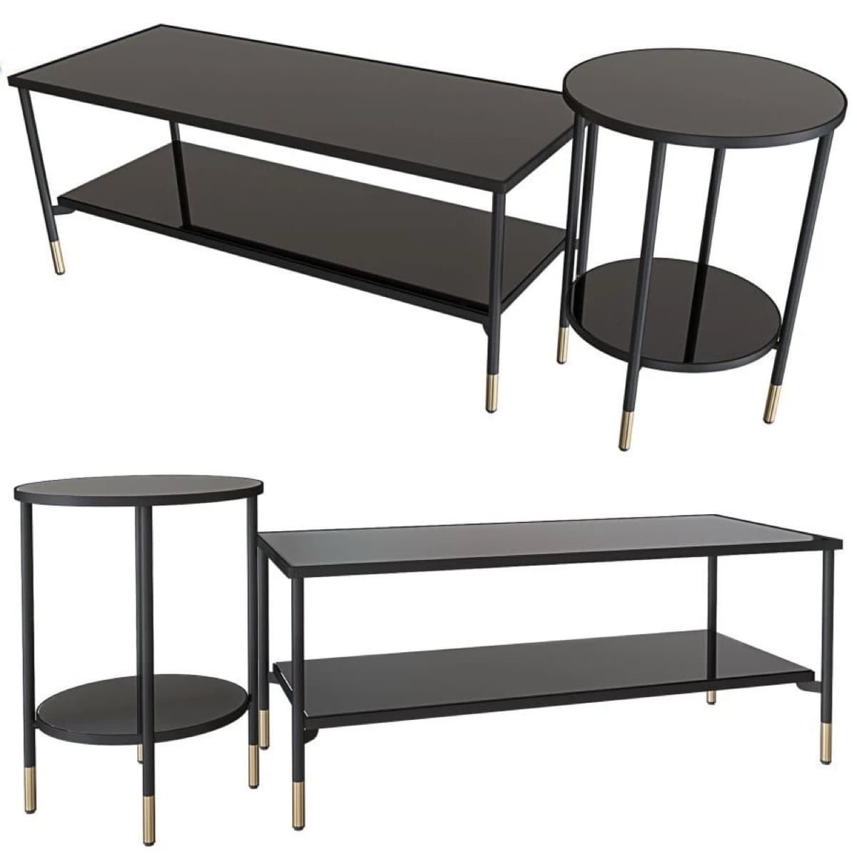 IKEA ÁSPERÖD sófaborð og hliðarborð