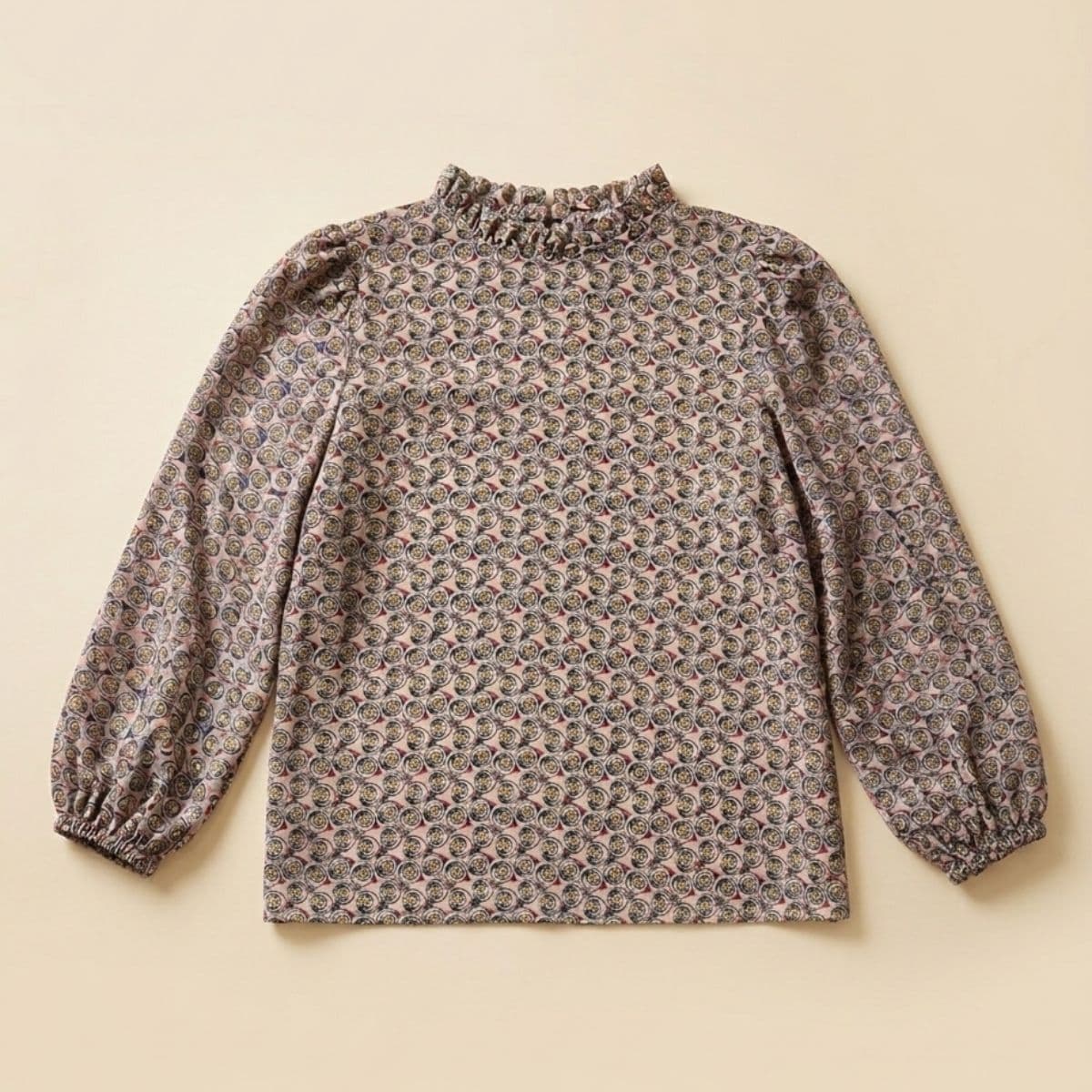 Women's High-Neck Floral Print Blouse