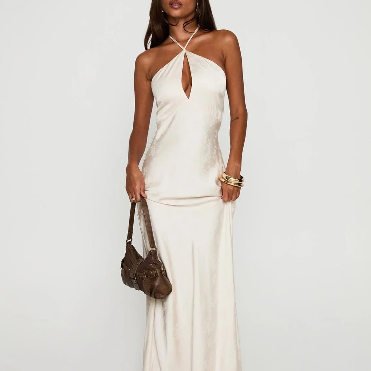Princess Polly: Limosina Halter Maxi Dress Champagne