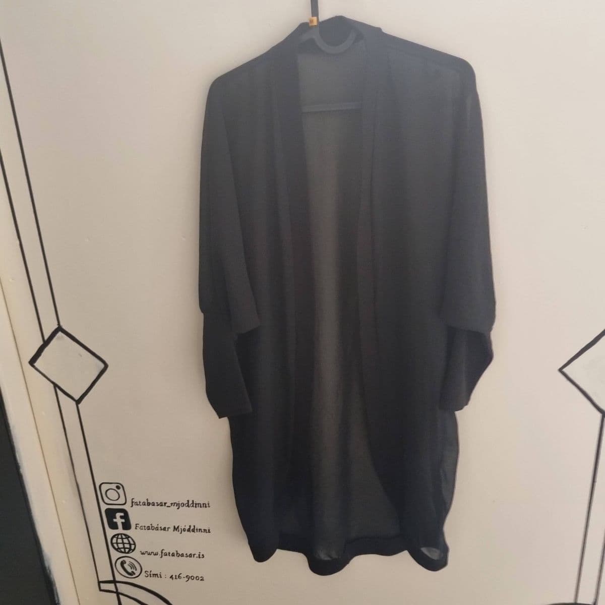 Léttur svartur kimono