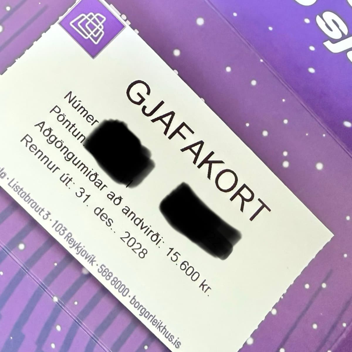 Gjafakort í Borgarleikhúsið