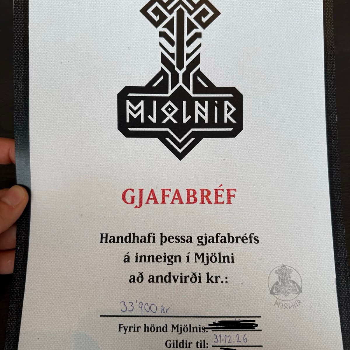 Gjafabréf í Mjölni