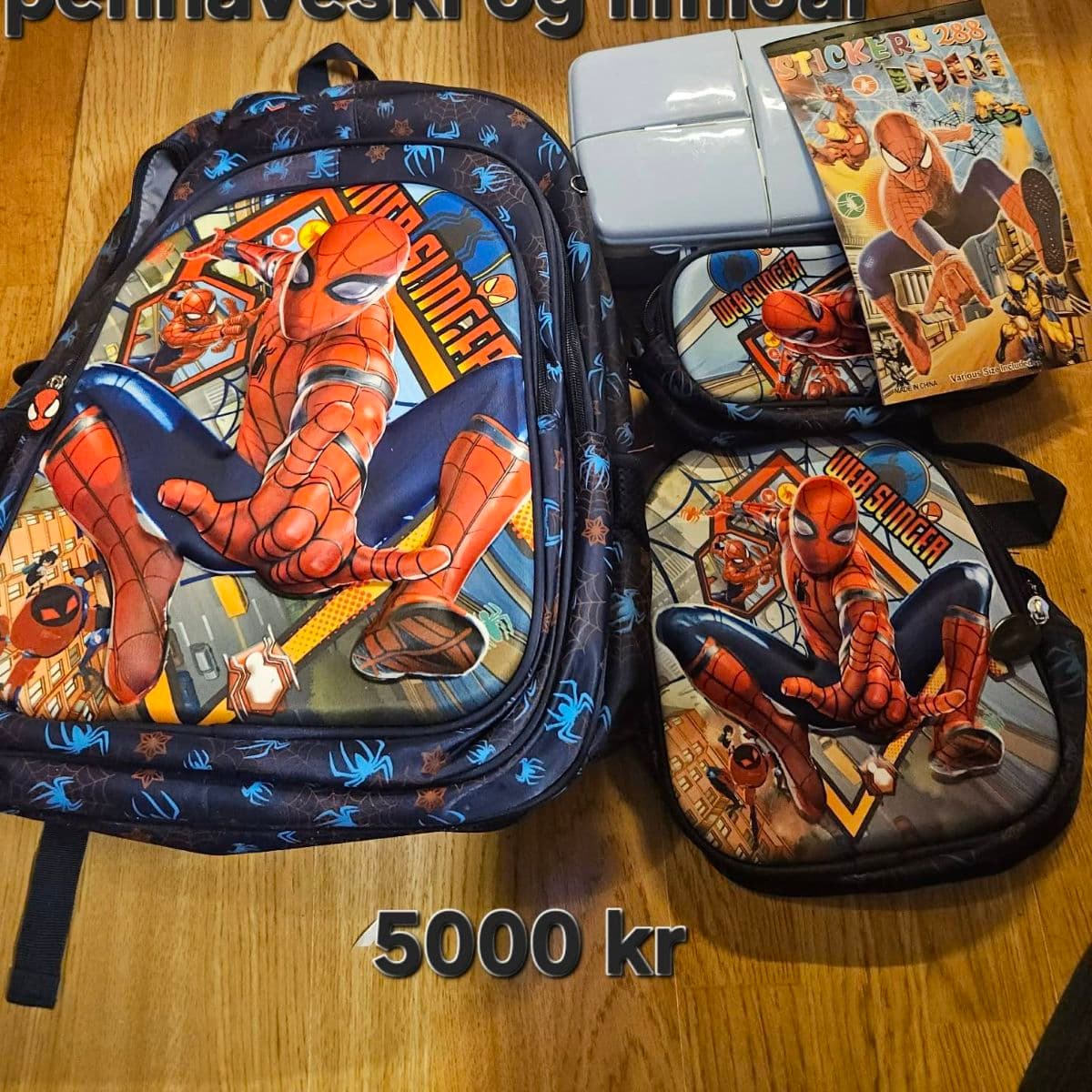 Spiderman skólatösku sett