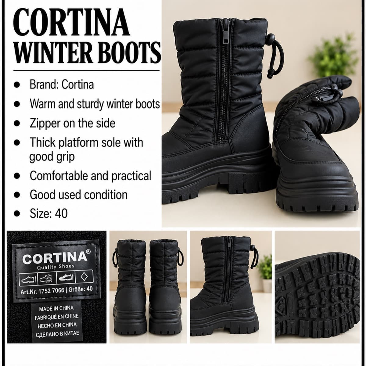 Cortina vetrarstígvél