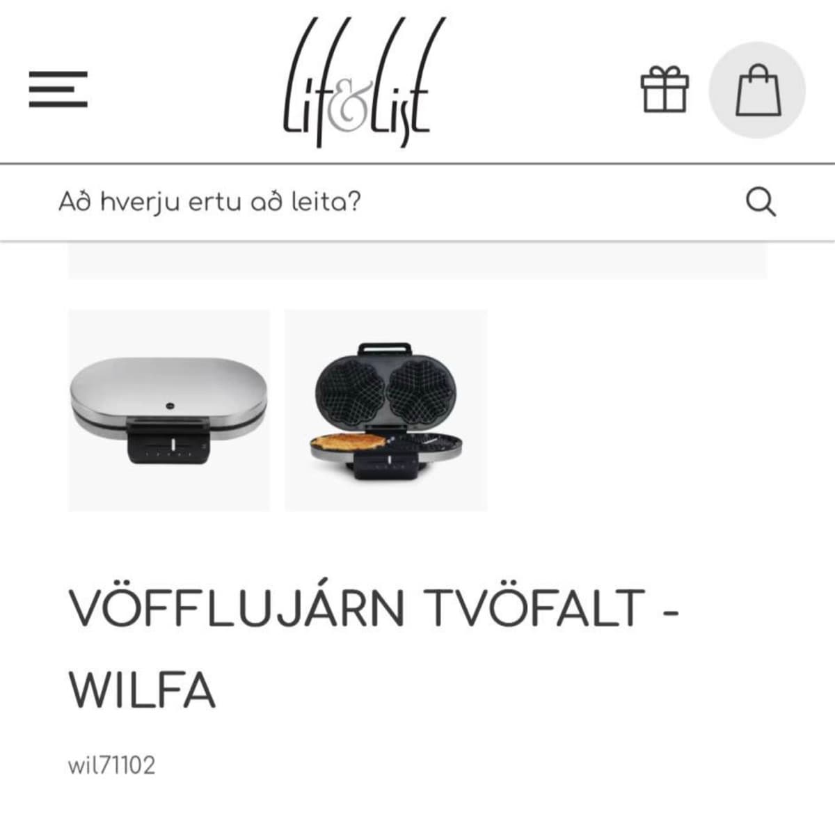 Wilfa tvöfalt vöfflujárn