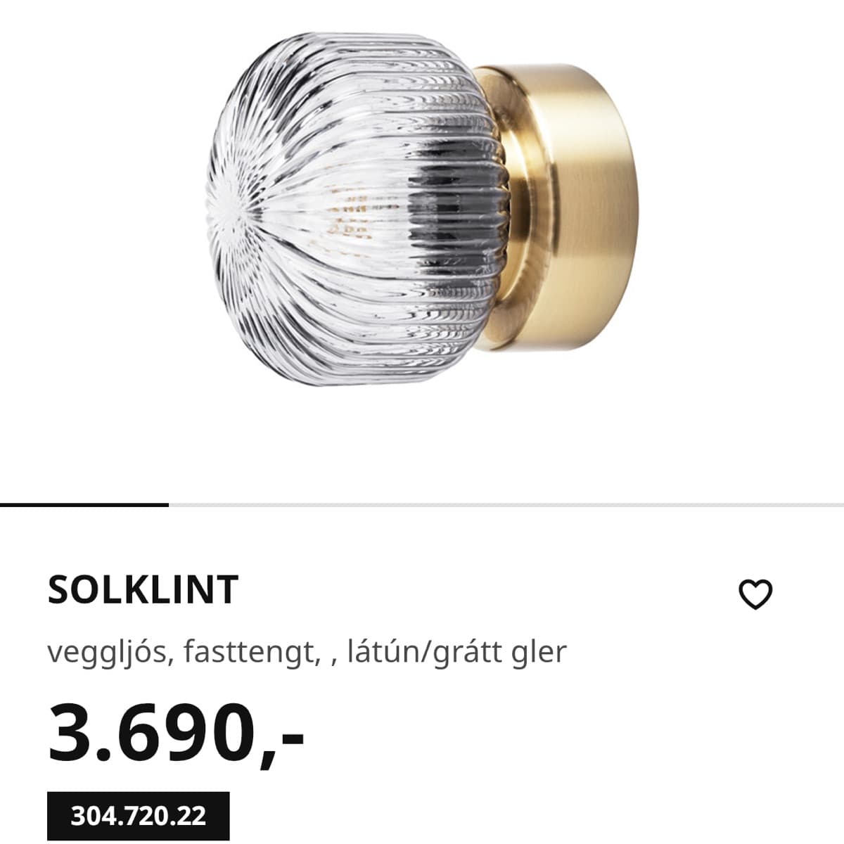 SOLKLINT veggljós