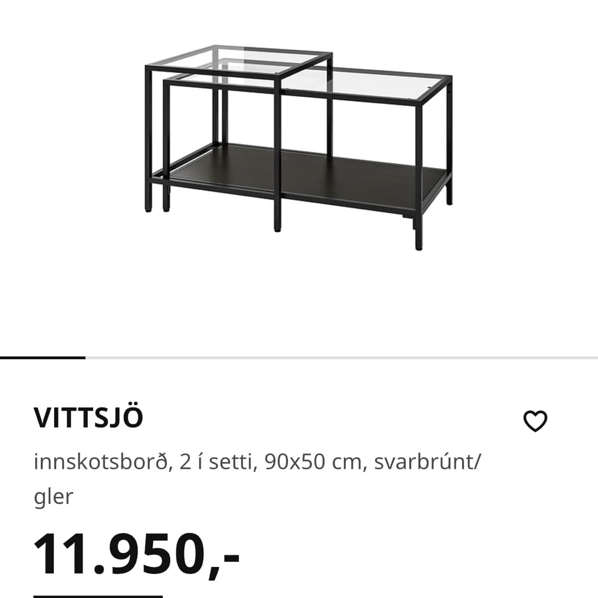 VITTSJÖ innskotsborð