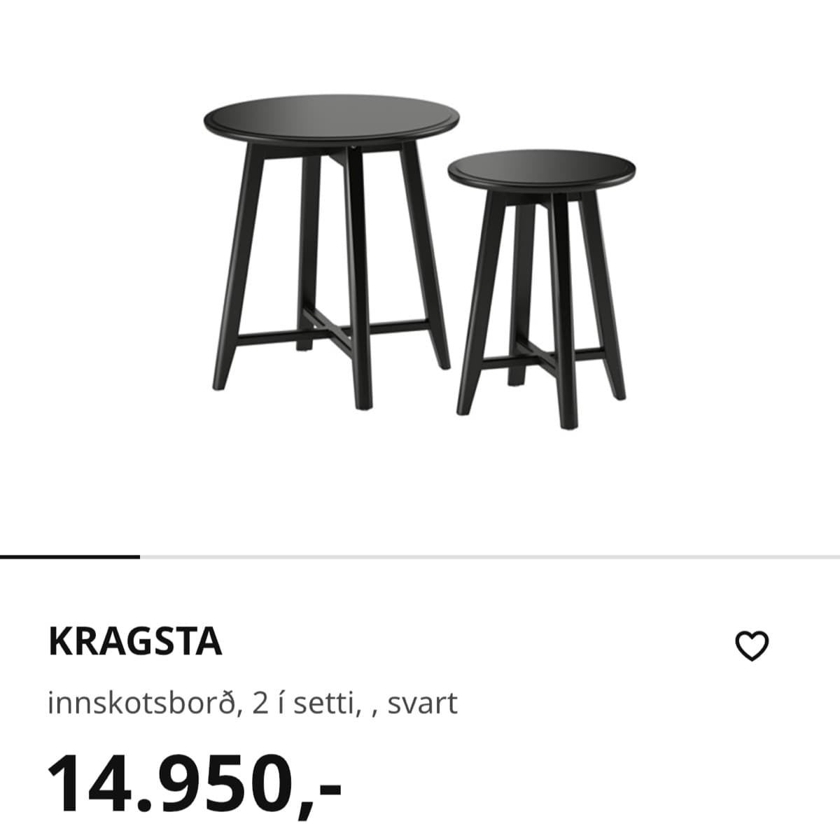 Kragsta innskotsborð