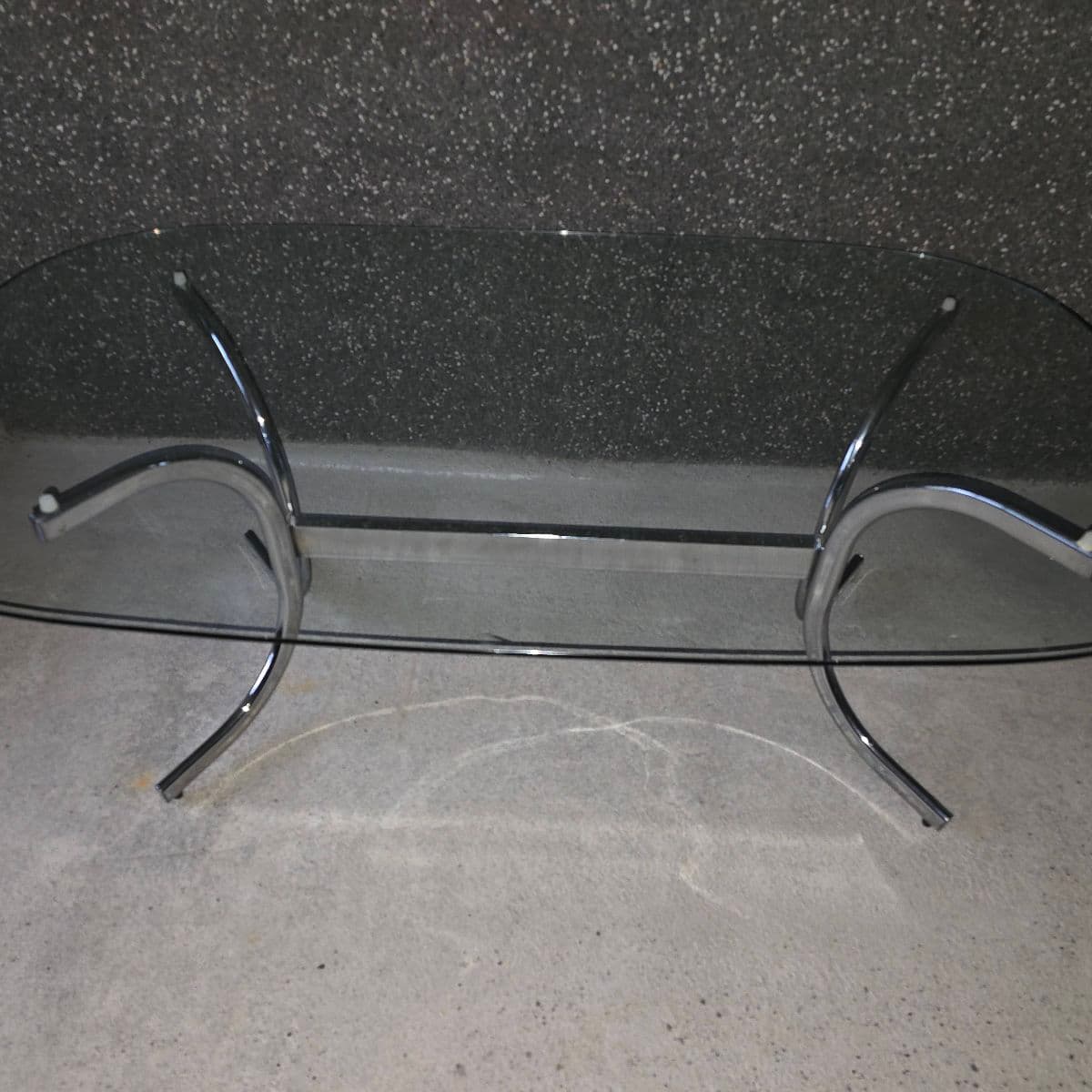 Vintage 1970s Spage Age style Coffee table með glerplötu